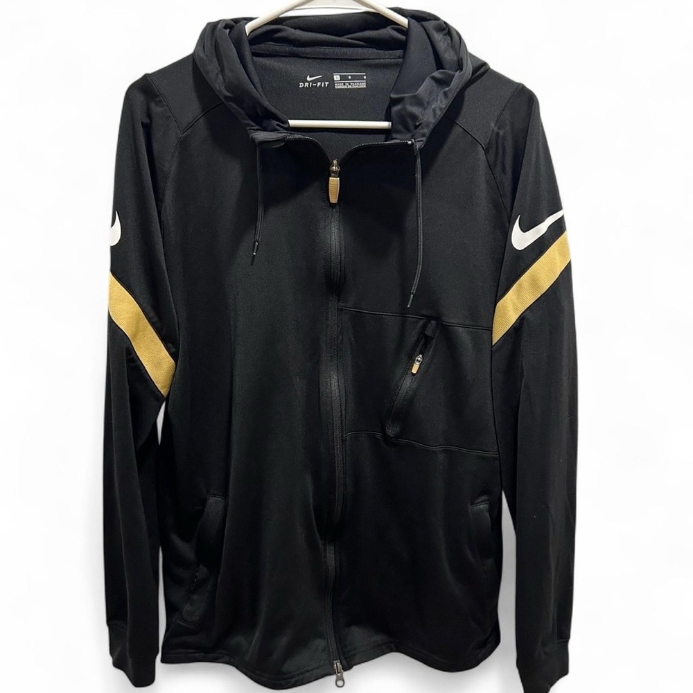 Nike Dri-FIT Black & Gold Zip Hoodie (L)